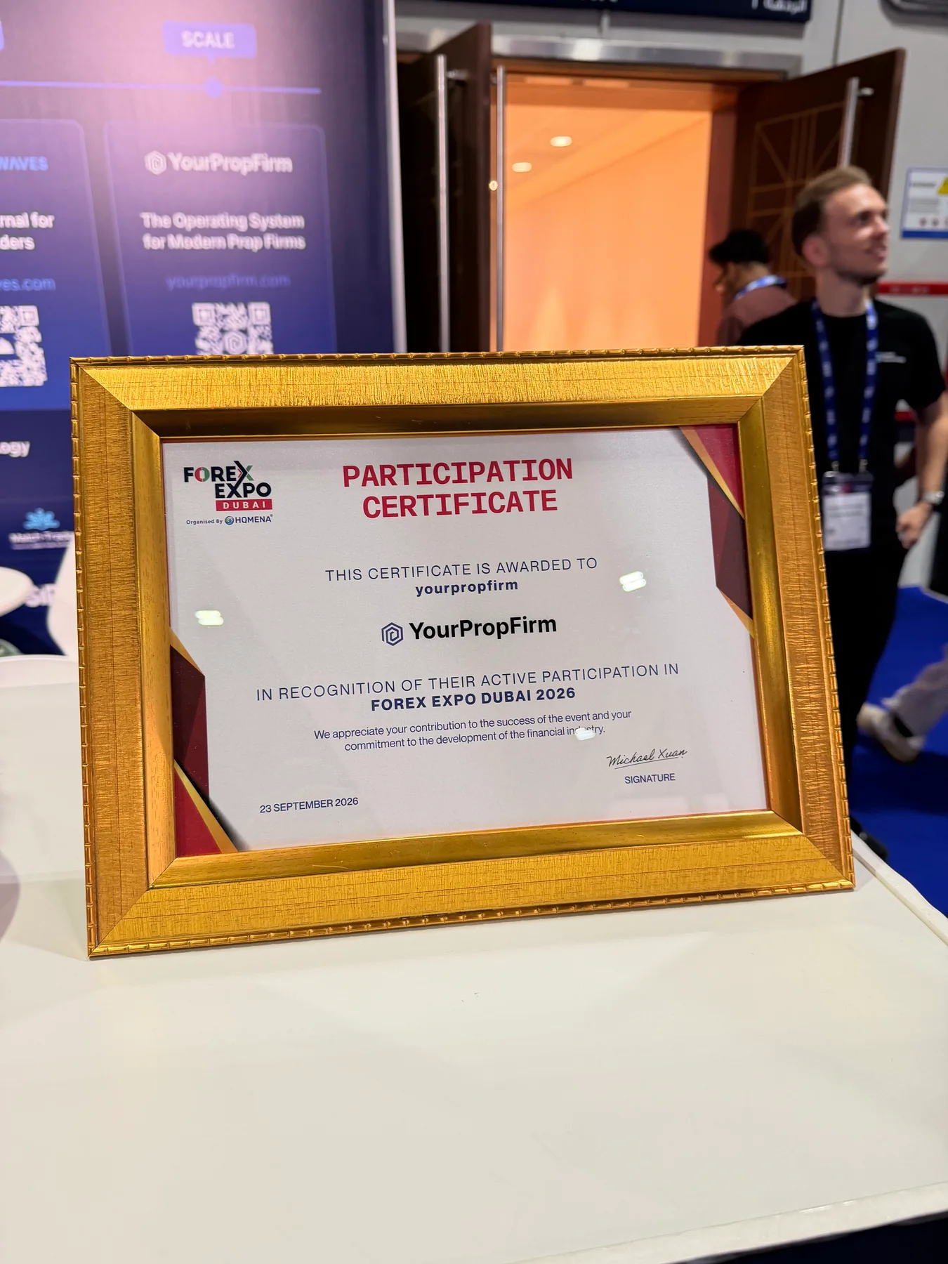Forex Expo Dubai 2026 participation certificate