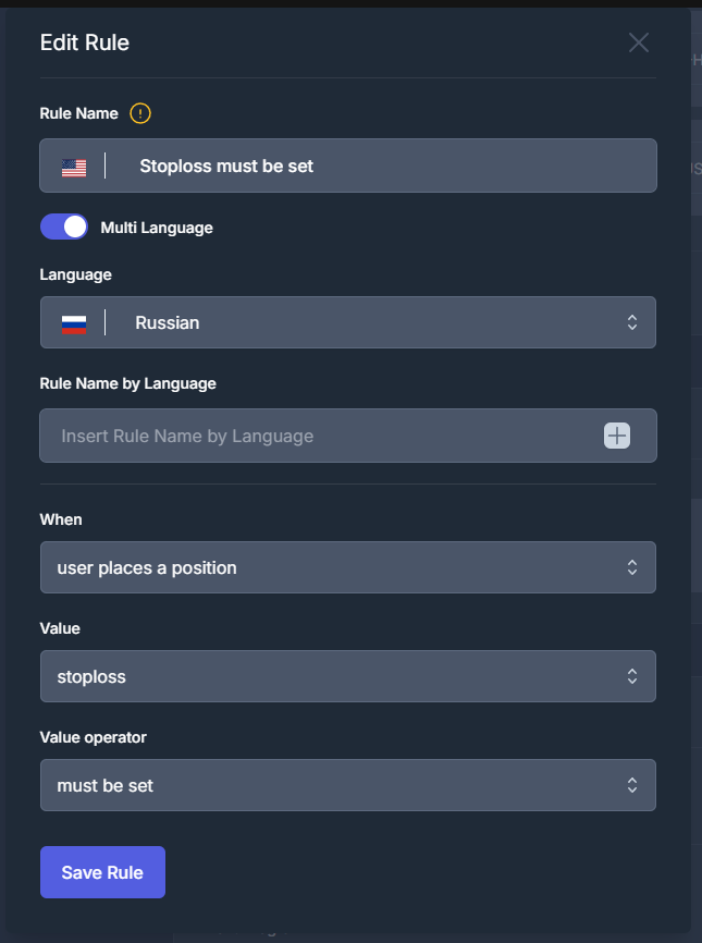 Multi-Language Support for Rule Names